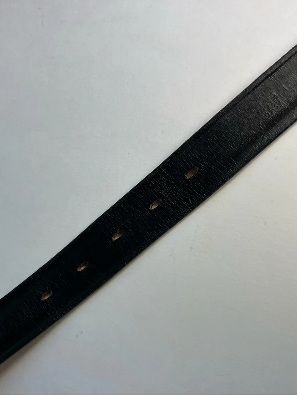 Vintage Paris Black Leather Dress Belt Size 32 Aniline Cowhide Comfort Buckle
